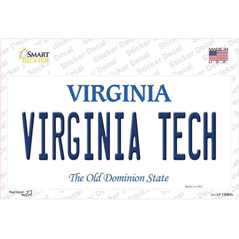 Virginia Tech VA Novelty Sticker Decal Small