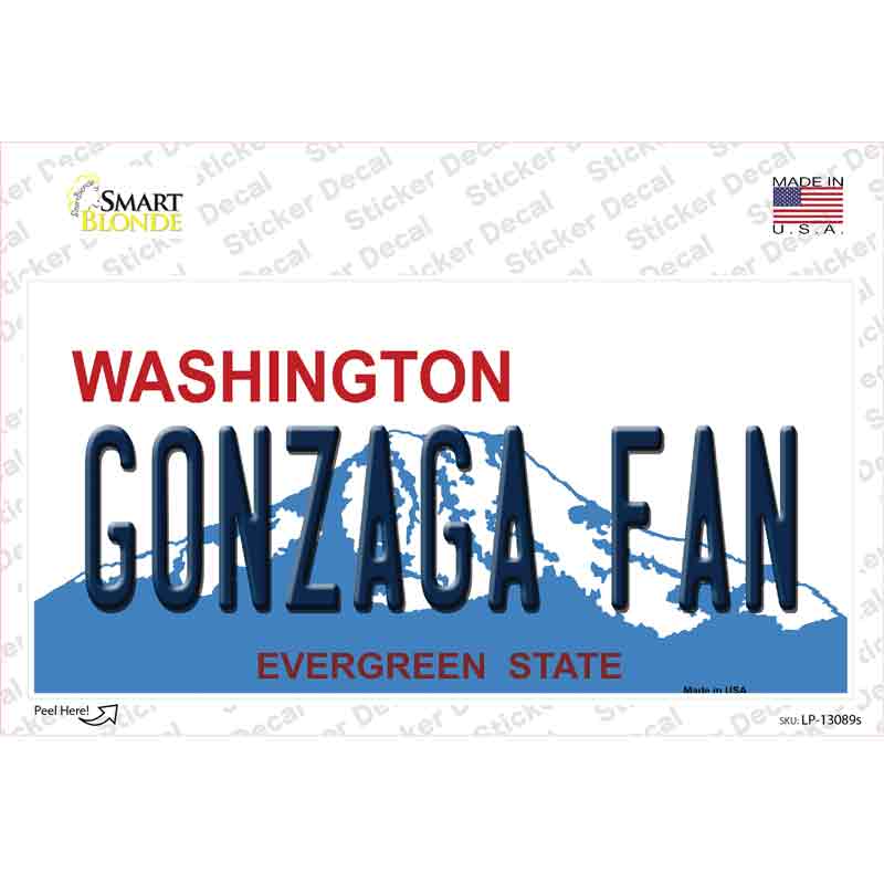 Gonzaga Fan WA Novelty Sticker Decal Small