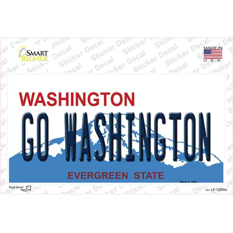 Go Washington WA Novelty Sticker Decal Small