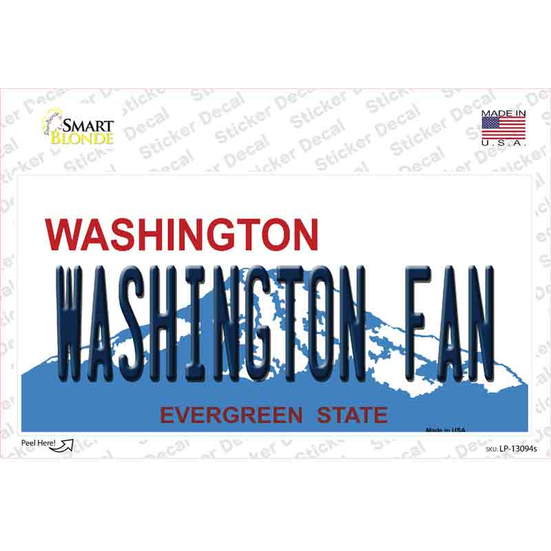 Washington Fan WA Novelty Sticker Decal Small