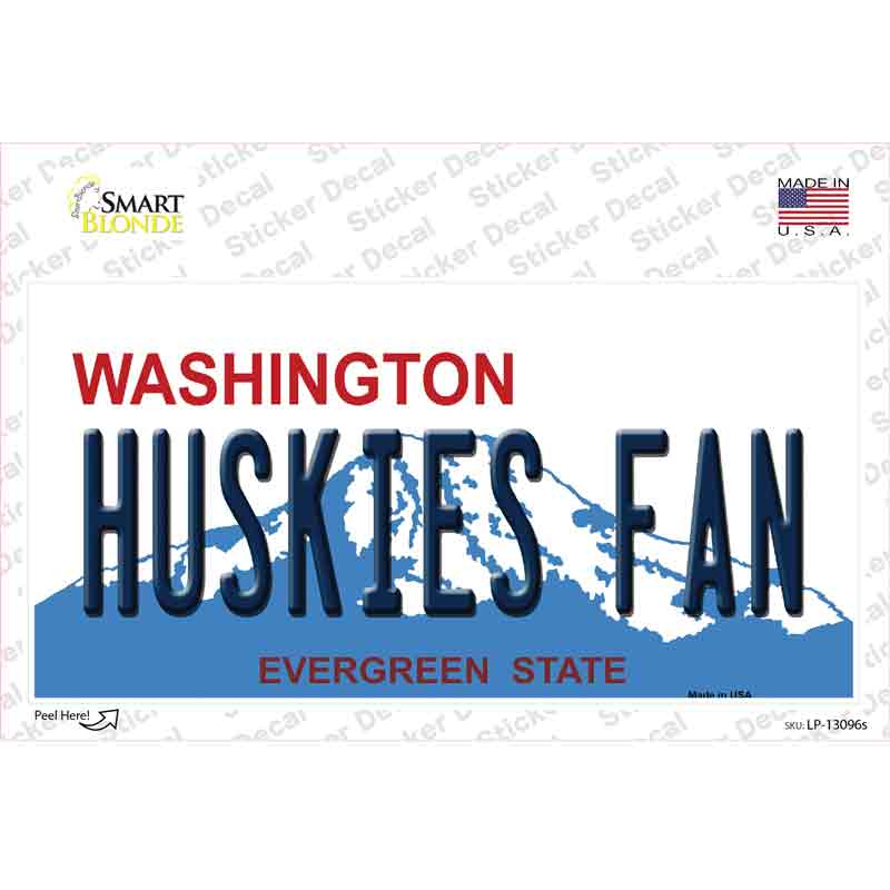 Huskies Fan WA Novelty Sticker Decal Small