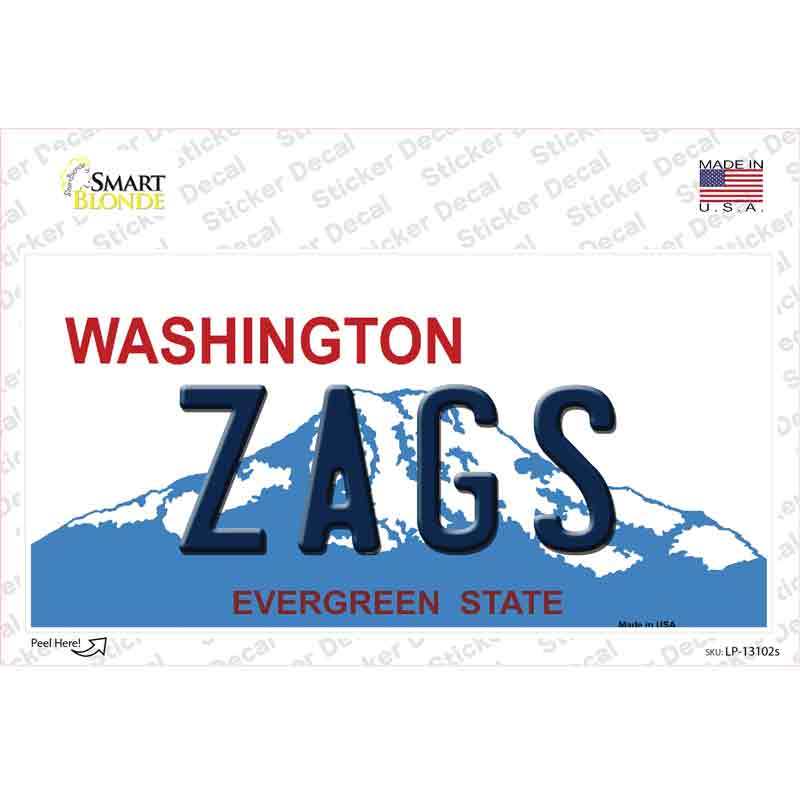 Zags Novelty Sticker Decal Small