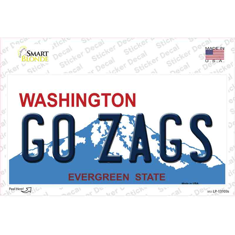 Go Zags Novelty Sticker Decal Small