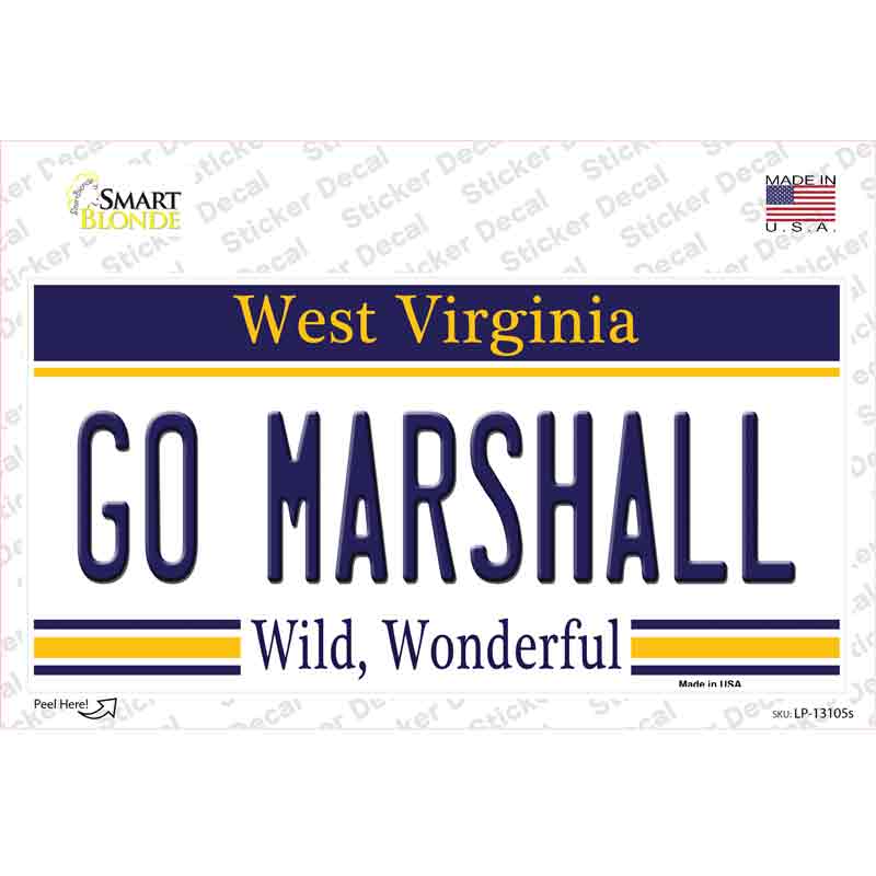 Go Marshall Novelty Sticker Decal Small