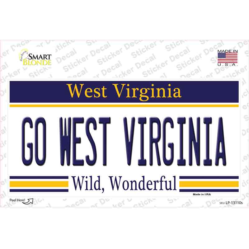 Go West Virginia Novelty Sticker Decal