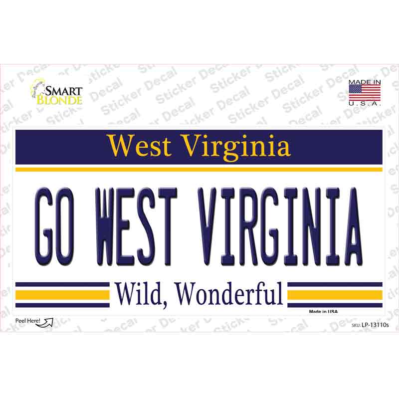 Go West Virginia Novelty Sticker Decal Small