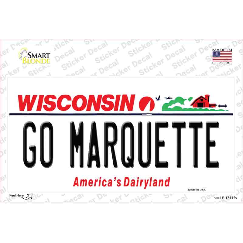 Go Marquette Novelty Sticker Decal Small