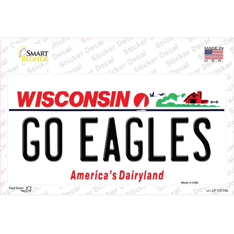 Go Eagles Wisconsin Novelty Sticker Decal Small