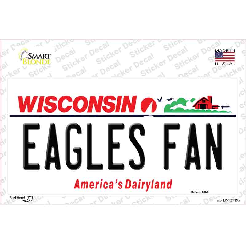 Eagles Fan Wisconsin Novelty Sticker Decal Small