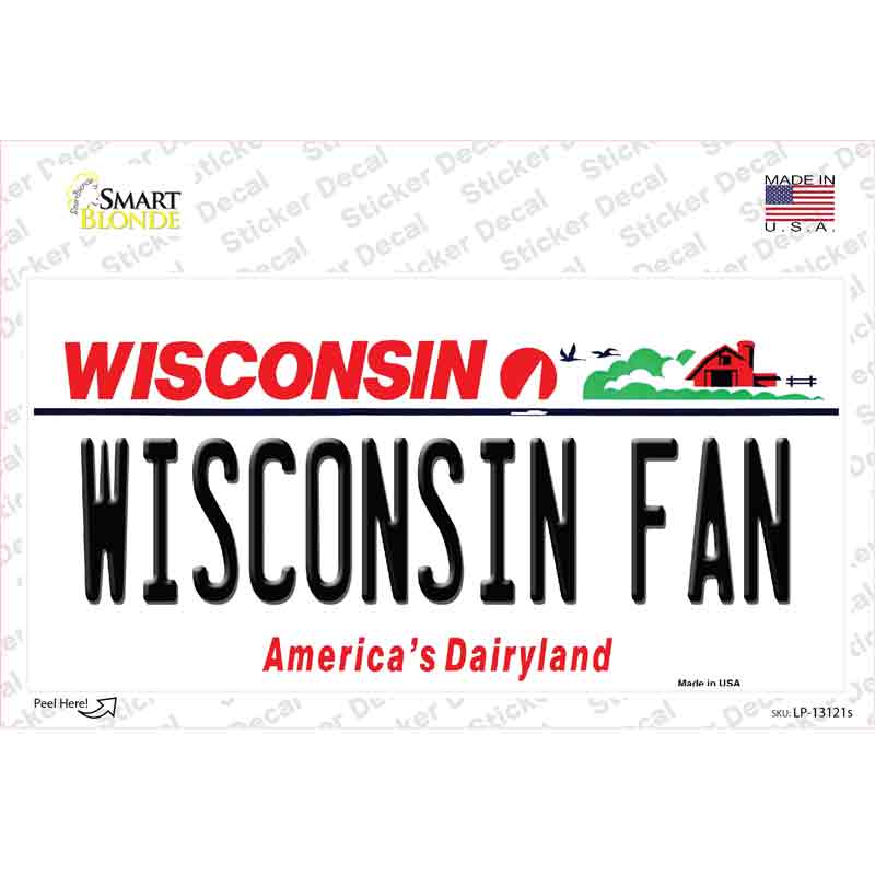 Wisconsin Fan Novelty Sticker Decal Small