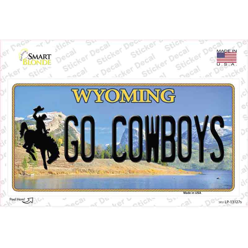 Go Cowboys Wyoming Novelty Sticker Decal Small