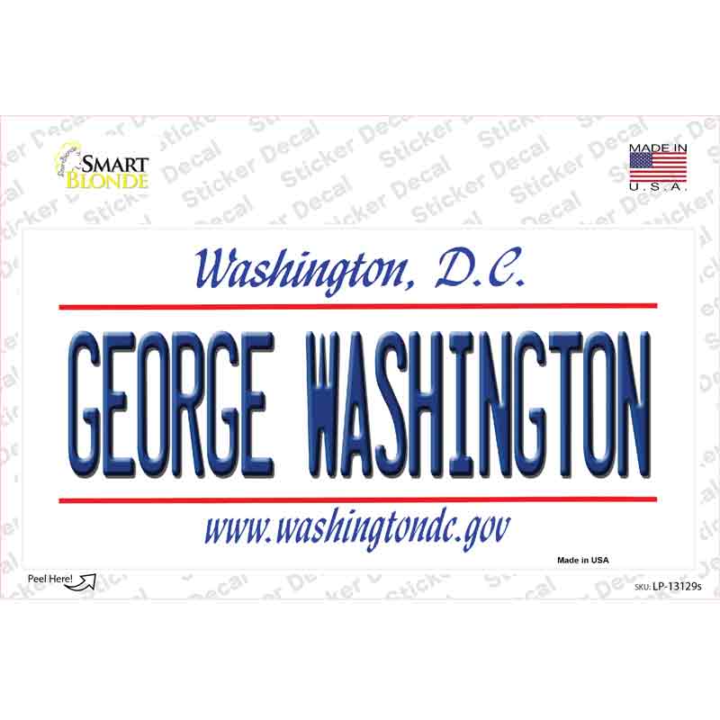 George Washington Novelty Sticker Decal Small