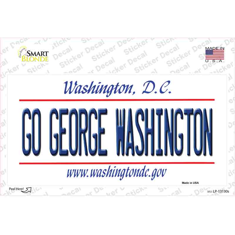 Go George Washington Novelty Sticker Decal Small