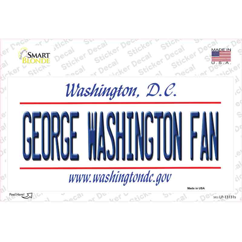 George Washington Fan Novelty Sticker Decal Small