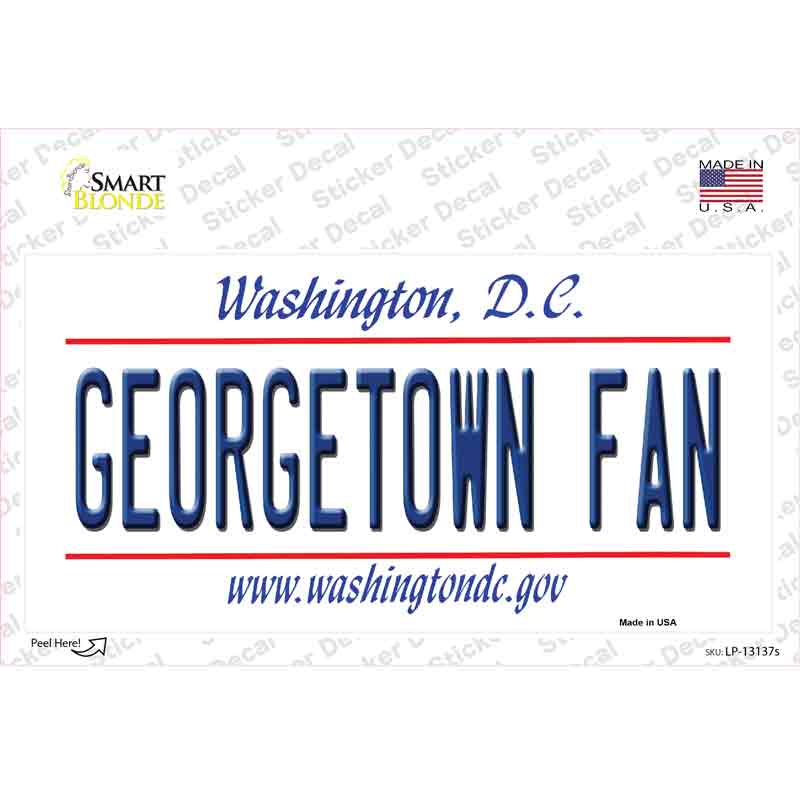 Georgetown Fan Novelty Sticker Decal Small