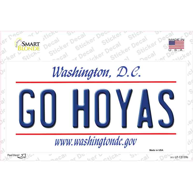 Go Hoyas Novelty Sticker Decal Small