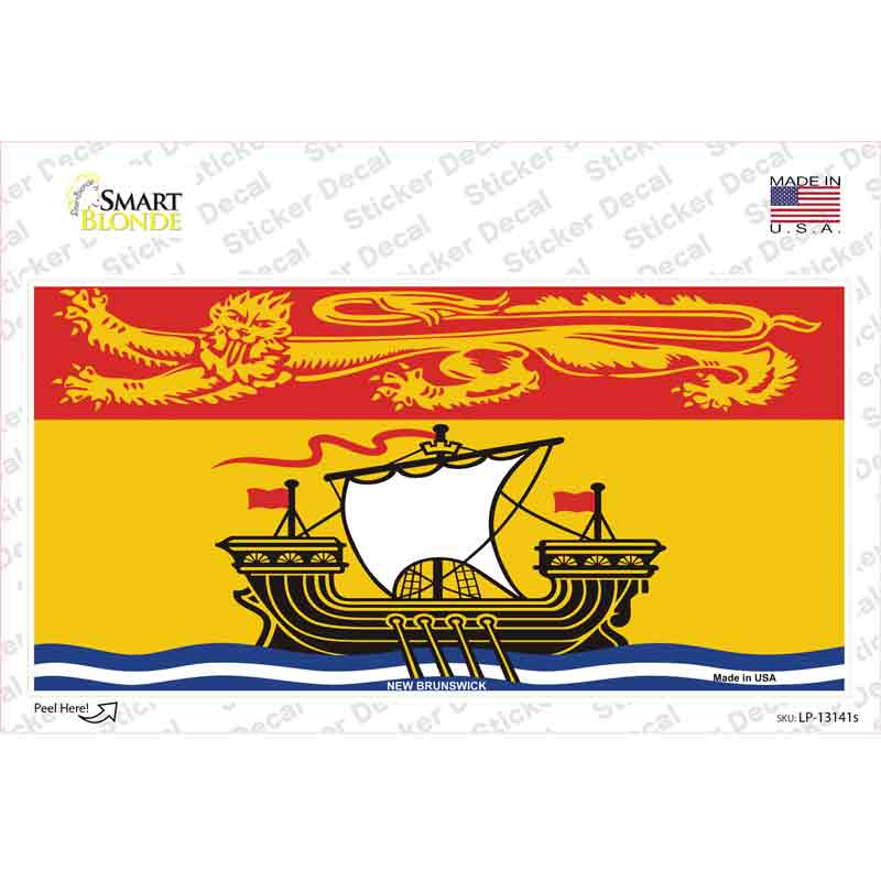 New Brunswick Canada Flag Novelty Sticker Decal Small