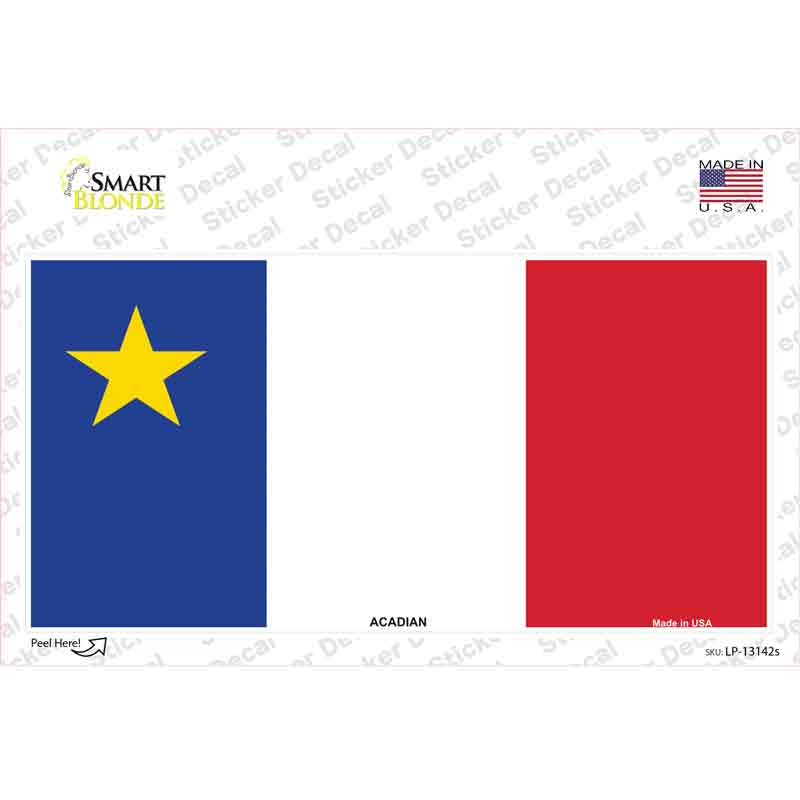 Acadian Canada Flag Novelty Sticker Decal Small