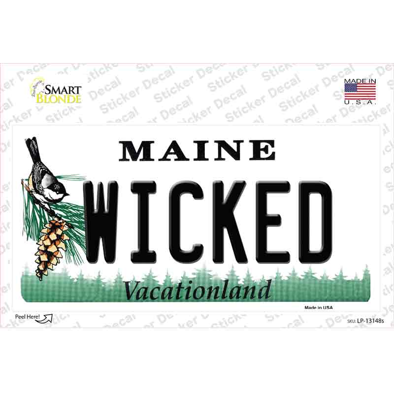 Wicked Maine Novelty Sticker Decal Small