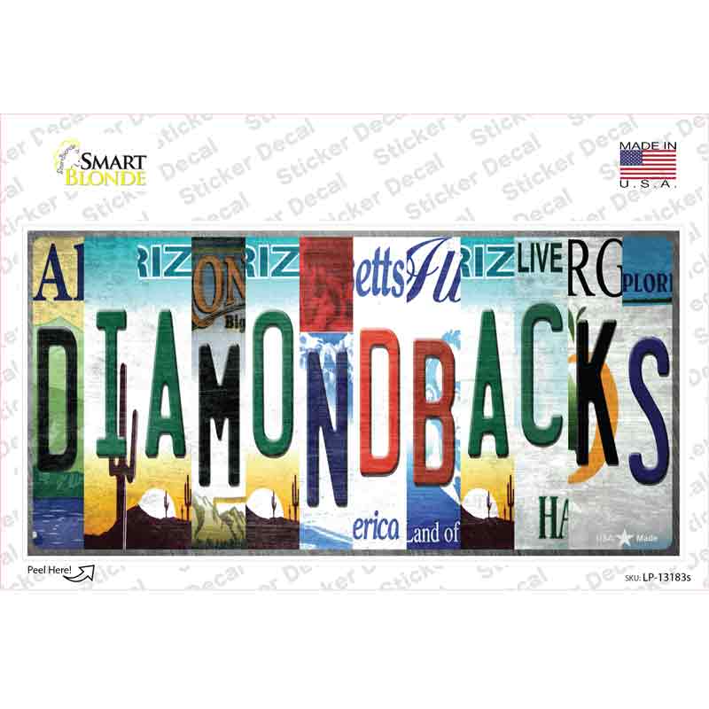 Diamondbacks Strip Art Novelty Sticker Decal Small