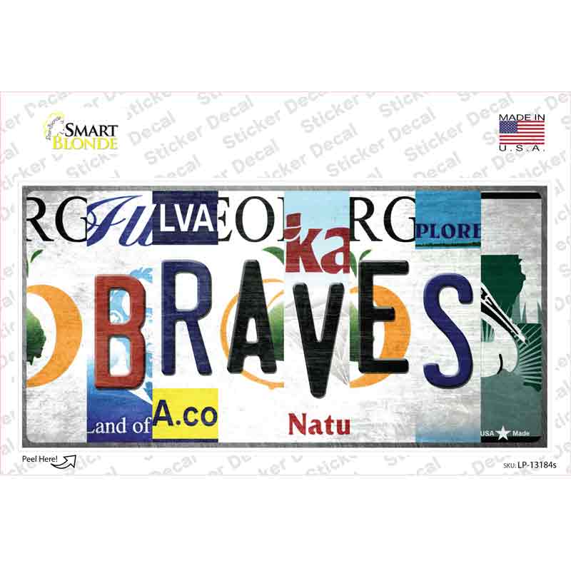 Braves Strip Art Novelty Sticker Decal Small