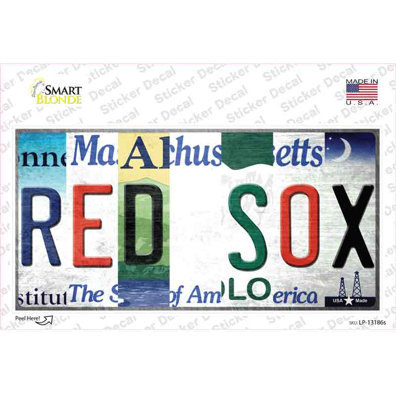 Red Sox Strip Art Novelty Sticker Decal Small