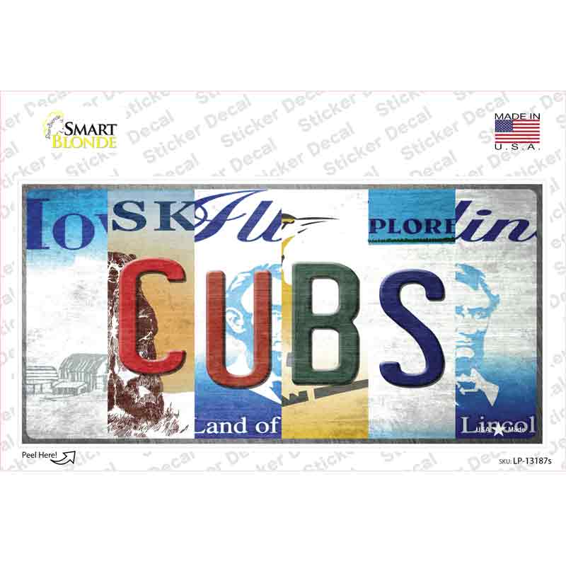 Cubs Strip Art Novelty Sticker Decal Small