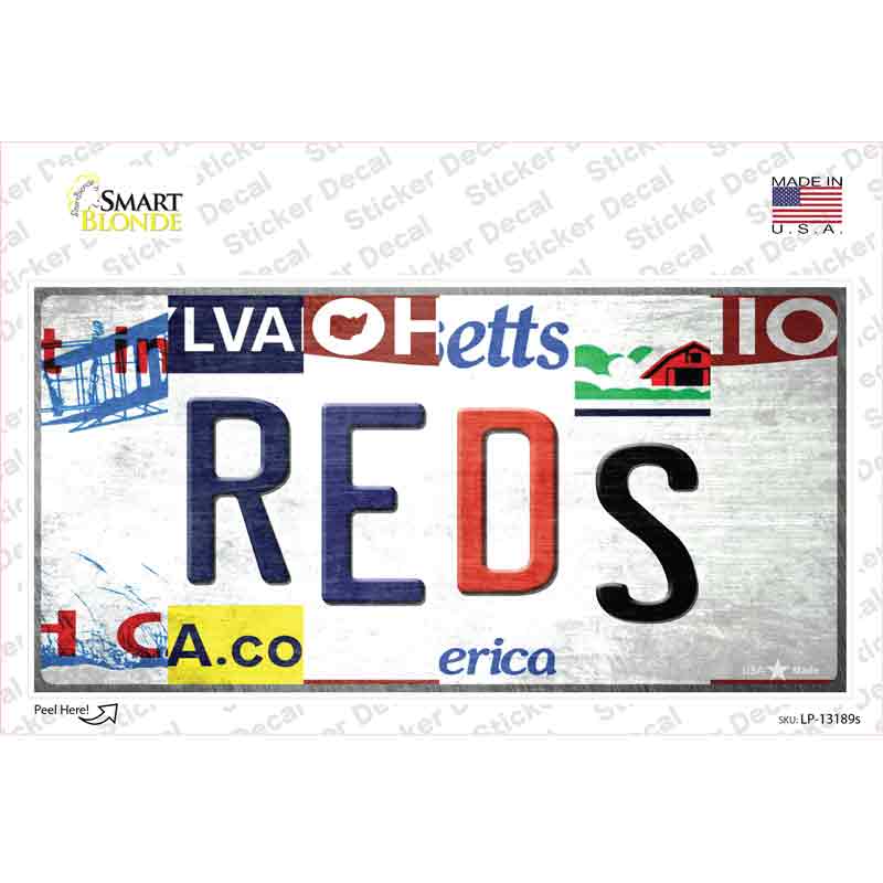 Reds Strip Art Novelty Sticker Decal Small