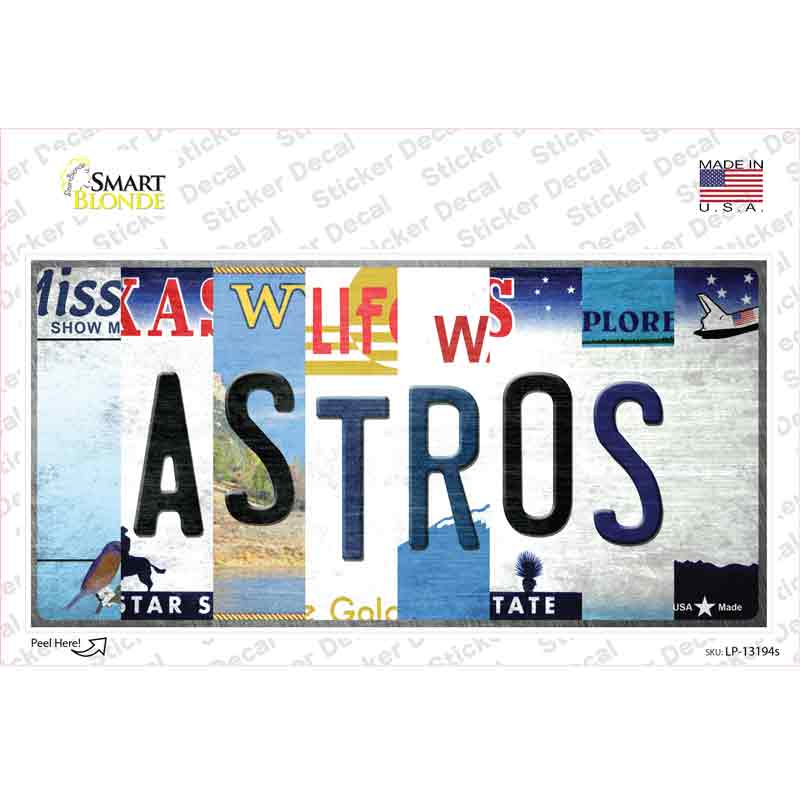 Astros Strip Art Novelty Sticker Decal Small