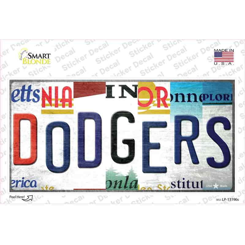 Dodgers Strip Art Novelty Sticker Decal Small