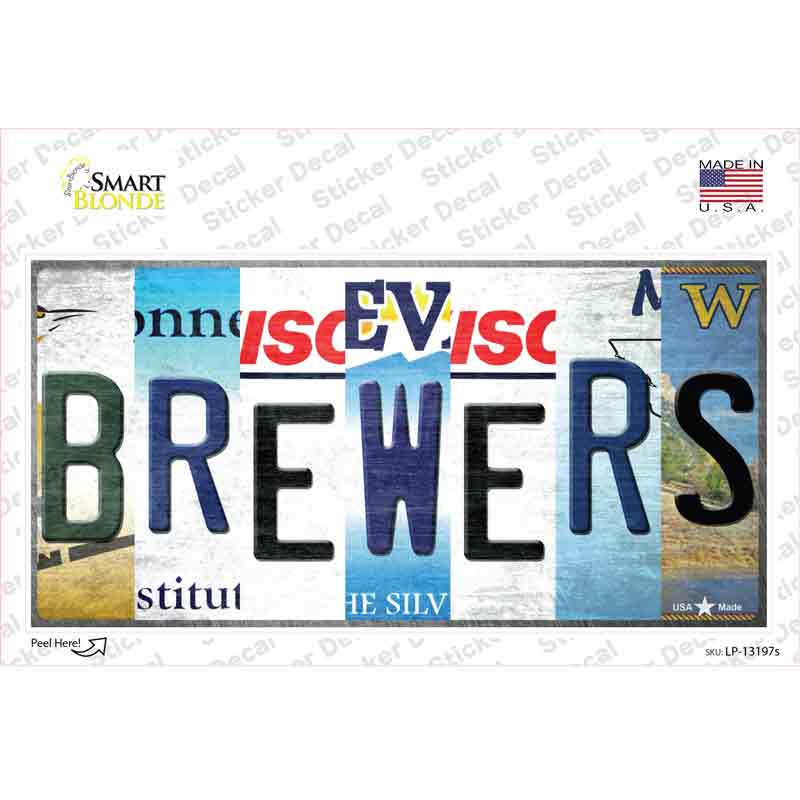 Brewers Strip Art Novelty Sticker Decal Small