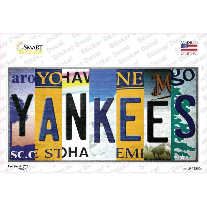 Yankees Strip Art Novelty Sticker Decal Small