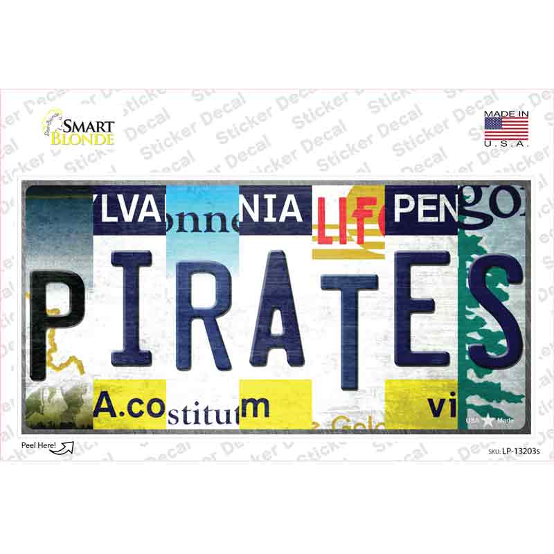 Pirates Strip Art Novelty Sticker Decal Small