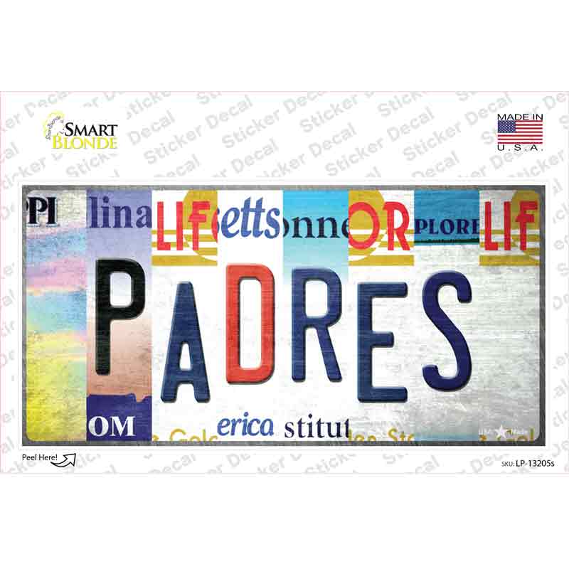 Padres Strip Art Novelty Sticker Decal Small