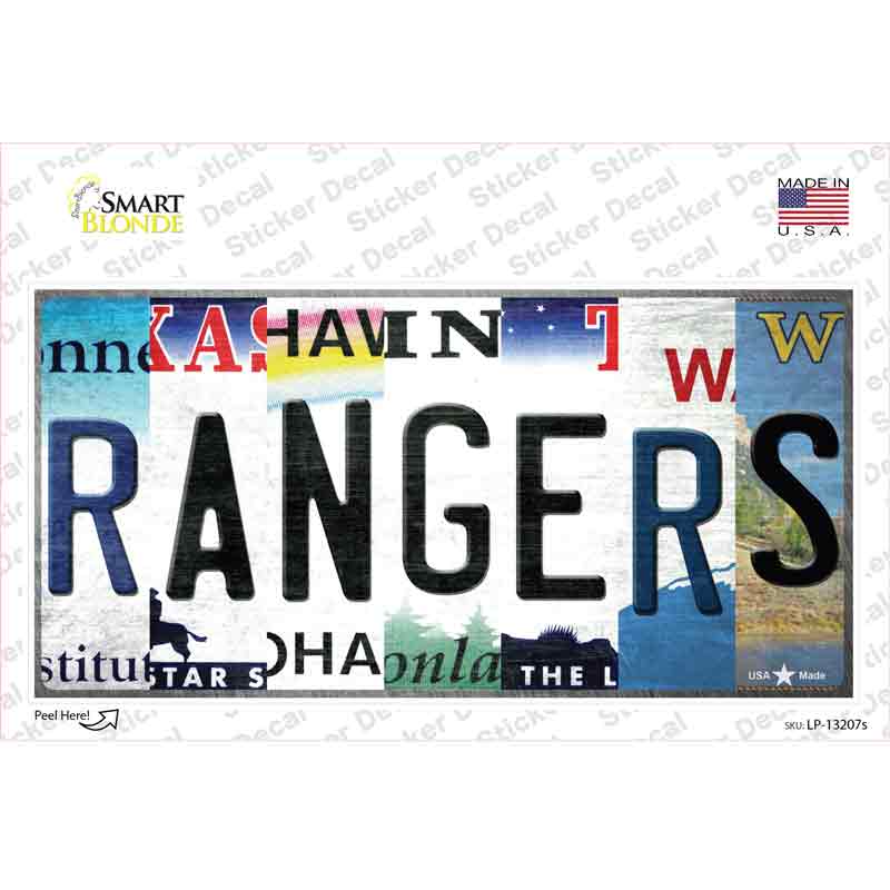 Rangers Strip Art Novelty Sticker Decal Small