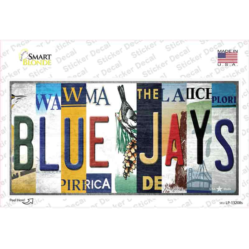 Blue Jays Strip Art Novelty Sticker Decal Small