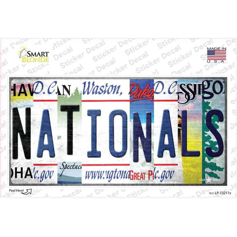 Nationals Strip Art Novelty Sticker Decal Small