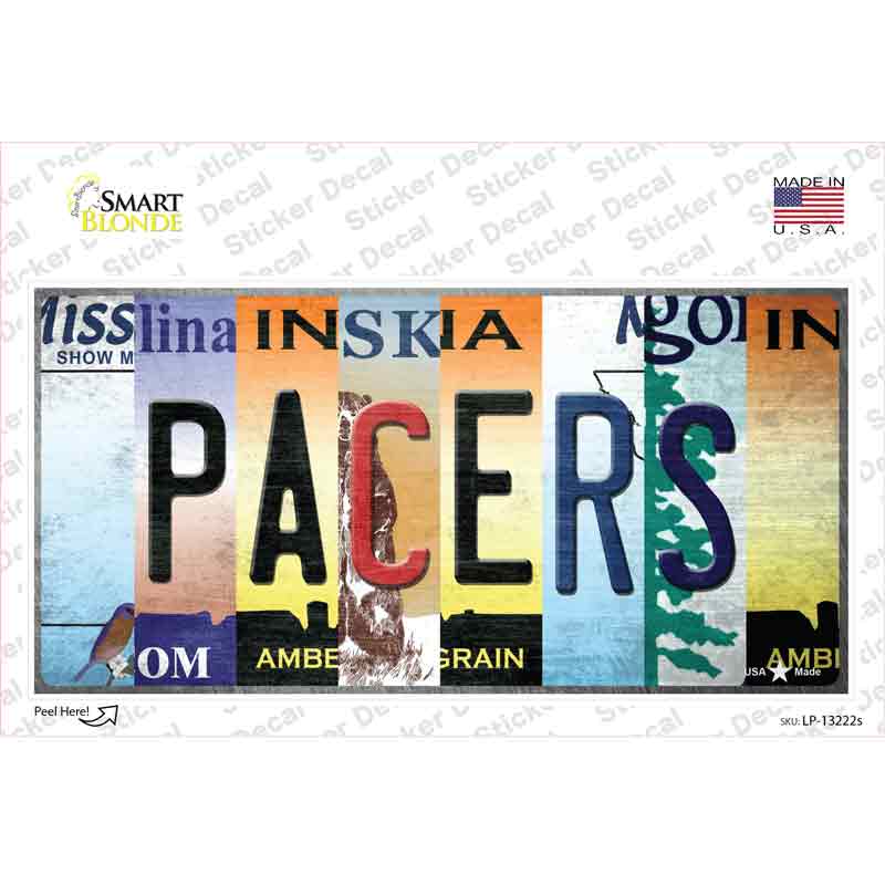 Pacers Strip Art Novelty Sticker Decal