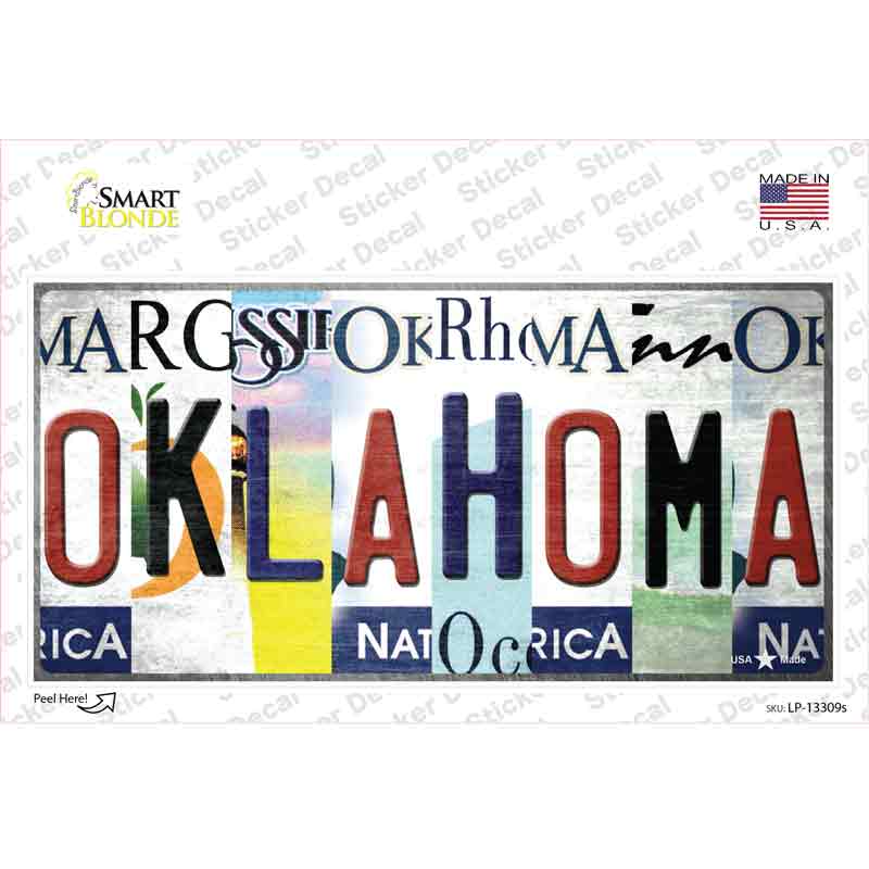 Oklahoma Strip Art Novelty Sticker Decal