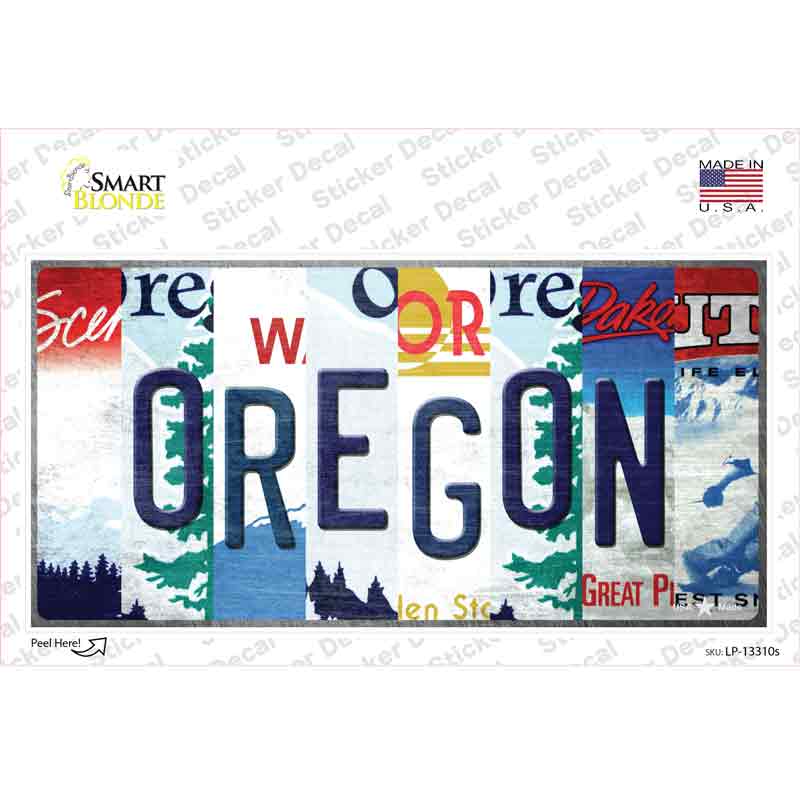 Oregon Strip Art Novelty Sticker Decal