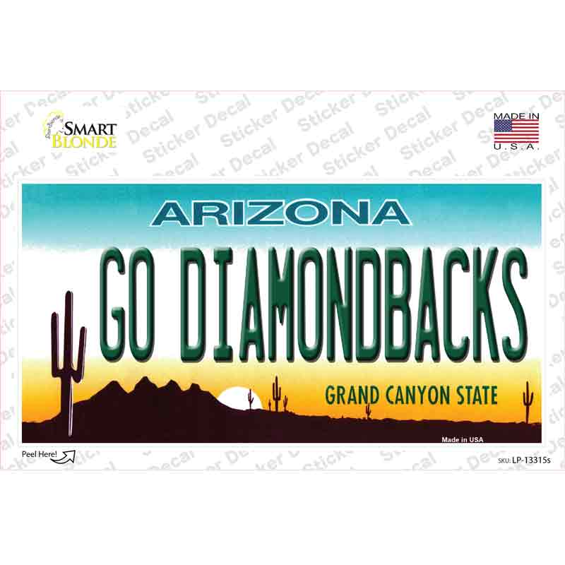 Go Diamondbacks Novelty Sticker Decal Small