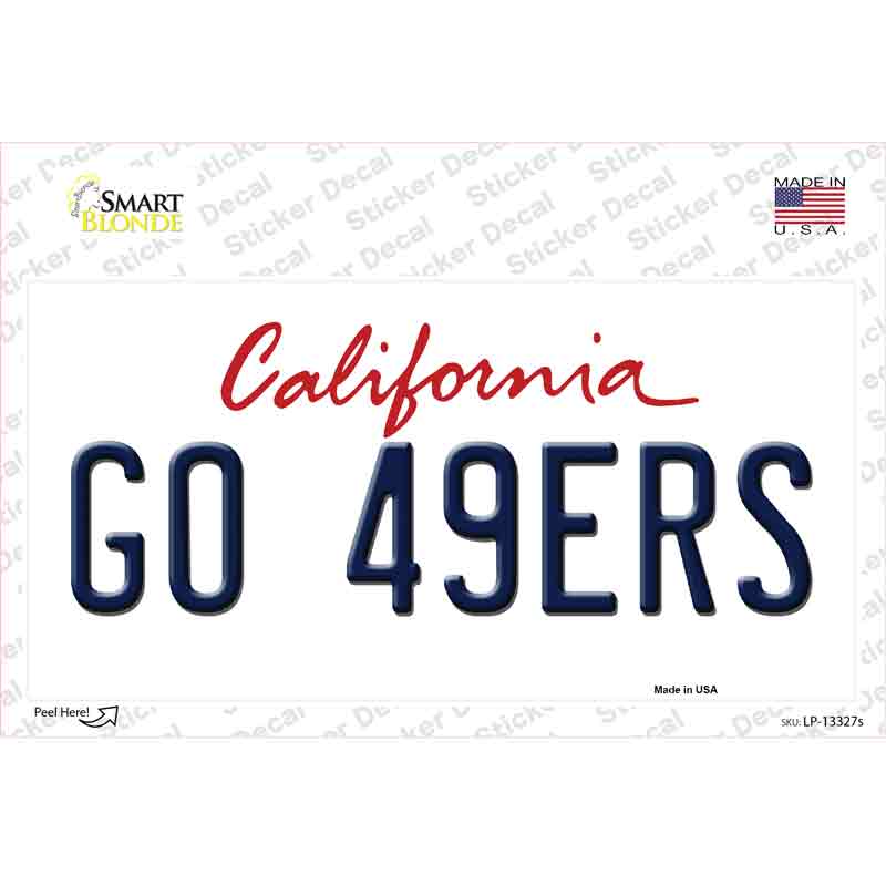 Go 49ers Novelty Sticker Decal Small