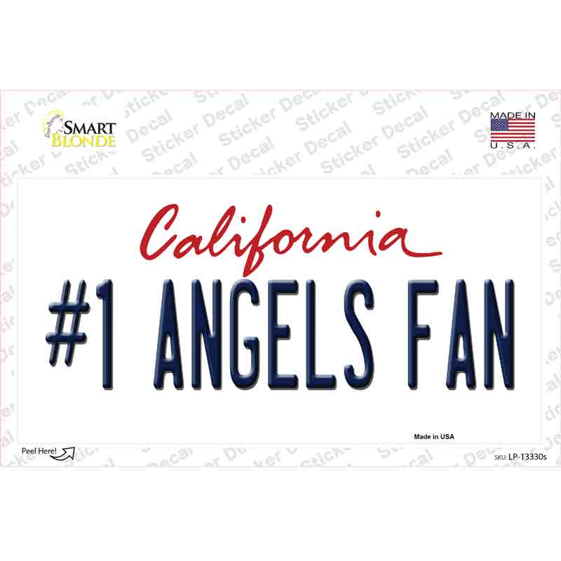 Number 1 Angels Fan Novelty Sticker Decal Small