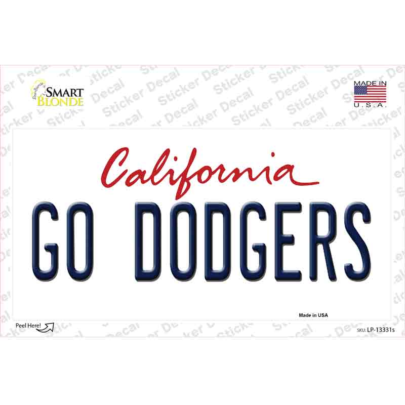 Go Dodgers Novelty Sticker Decal Small