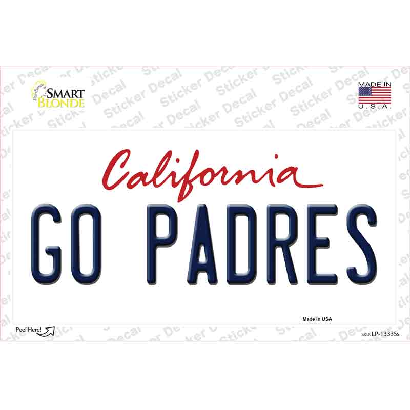 Go Padres Novelty Sticker Decal Small