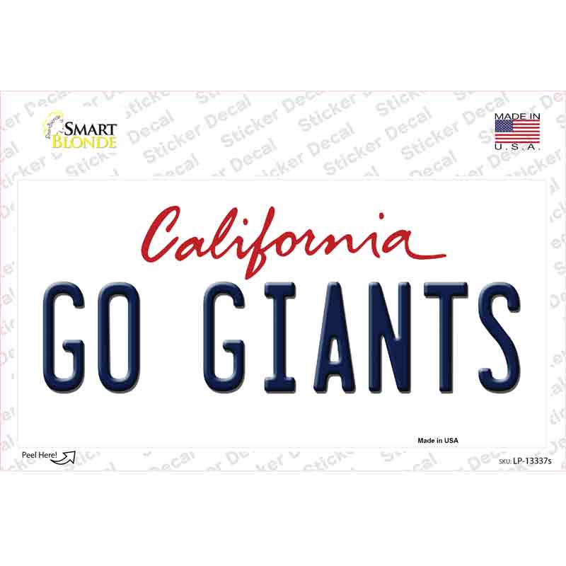 Go Giants Novelty Sticker Decal Small