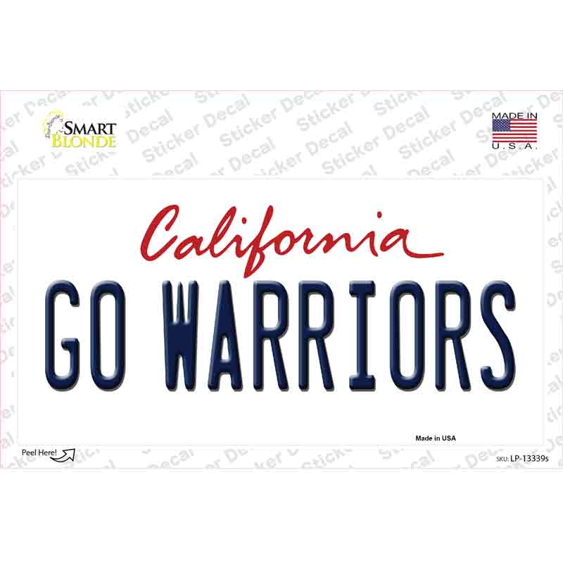 Go Warriors Novelty Sticker Decal Small