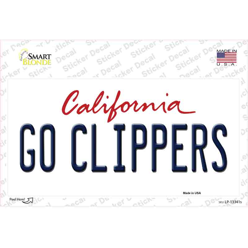 Go Clippers Novelty Sticker Decal Small