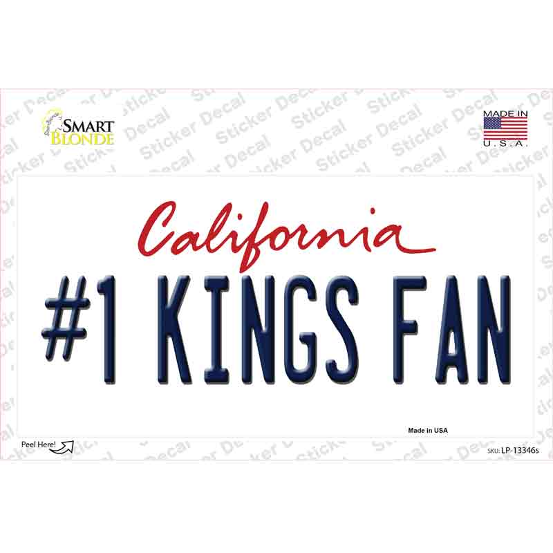 Number 1 Kings Fan Novelty Sticker Decal