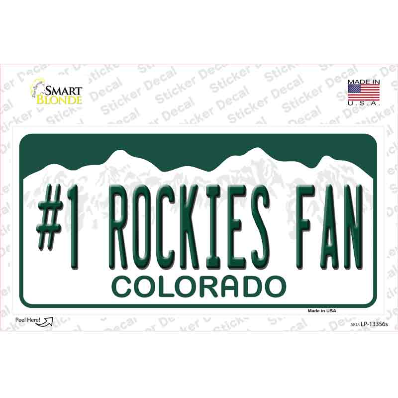 Number 1 Rockies Fan Novelty Sticker Decal Small